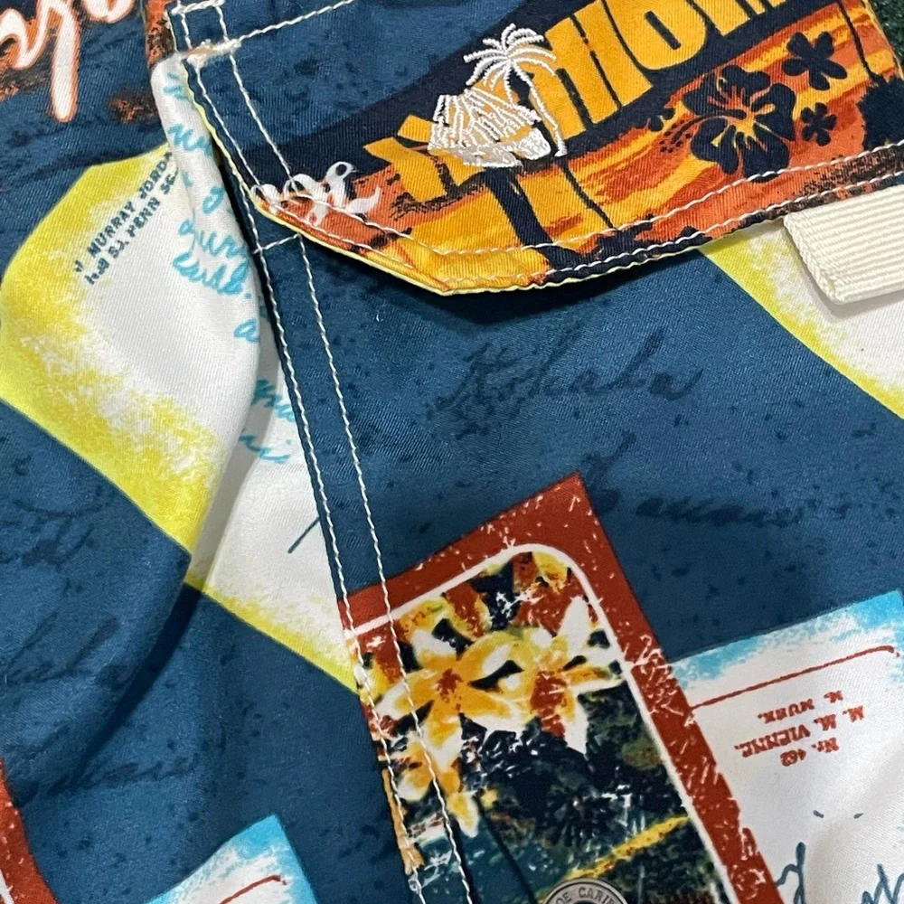 Caribbean Joe Swim Trunks XXL Travel Postcard Theme Swim Shorts Board Shorts